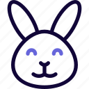 rabbit, smiling, happy, emoticon, animal