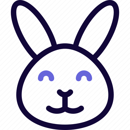 Rabbit, smiling, happy, emoticon, animal icon - Download on Iconfinder