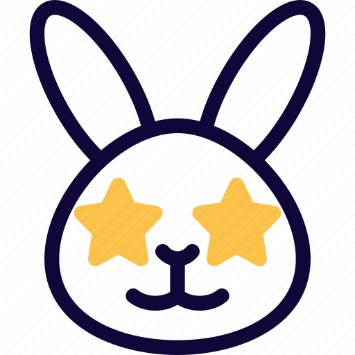 Rabbit, stars, animal, emoticon icon - Download on Iconfinder