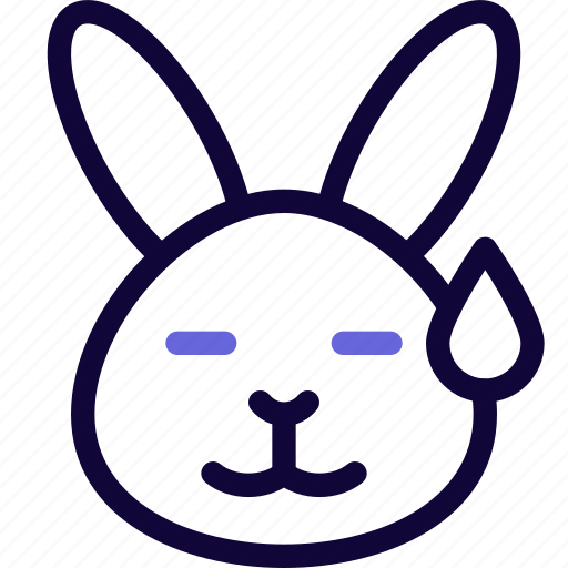 Rabbit, sweat, animal, emoticon icon - Download on Iconfinder