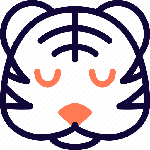 Tiger, pensive, upset, emoticon, animal icon - Download on Iconfinder