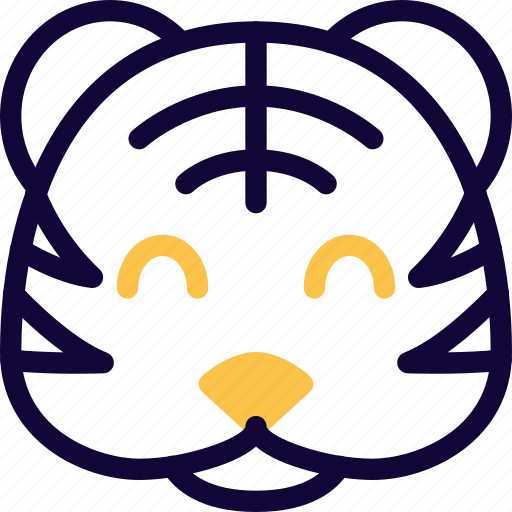 Tiger, smiling, animal, emoticon icon - Download on Iconfinder