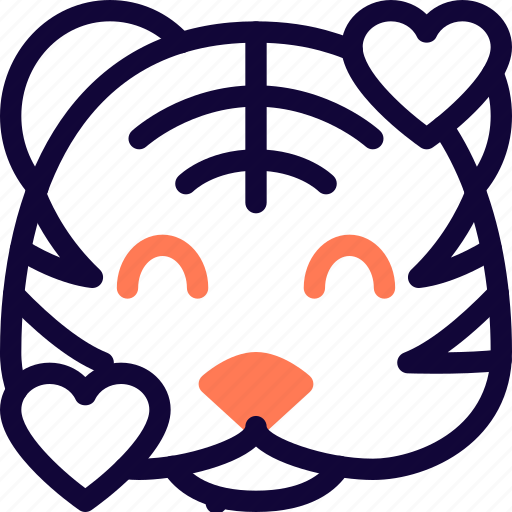 Tiger, smiling, happy face, animal, emoticon icon - Download on Iconfinder
