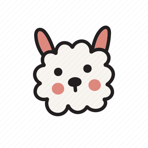 Pink, animal, doodle, alpaca, sheep, llama, pet icon - Download on Iconfinder