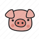 pink, animal, doodle, pig, pet, zoo, swine