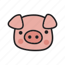 pink, animal, doodle, frame, pig, pet, zoo, swine