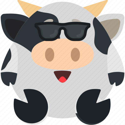 Animal, cool, cow, emoji, emoticon, emotion icon - Download on Iconfinder