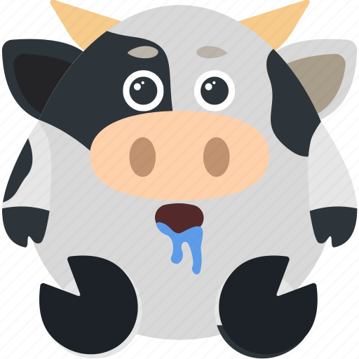 Animal, cow, dribble, emoji, emoticon, emotion icon - Download on Iconfinder
