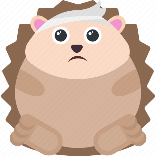 Animal, emoji, emoticon, emotion, hedgehog, injured icon - Download on Iconfinder