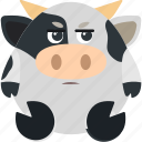 animal, cow, emoji, emoticon, emotion, mad