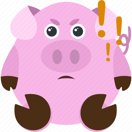 Angry, animal, emoji, emoticon, emotion, pig, serious icon - Download on Iconfinder