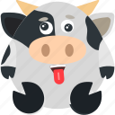 animal, cow, emoji, emoticon, emotion, silly