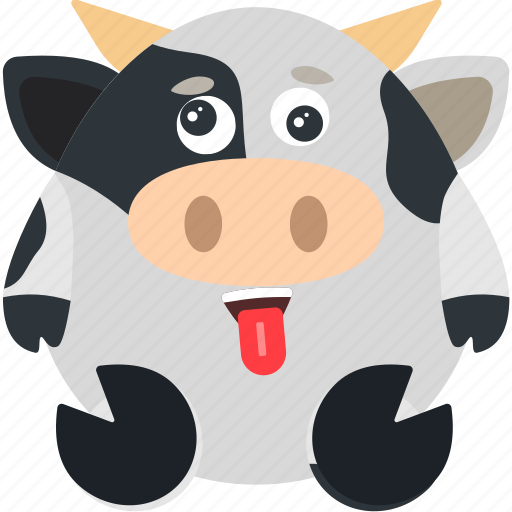 Animal, cow, emoji, emoticon, emotion, silly icon - Download on Iconfinder