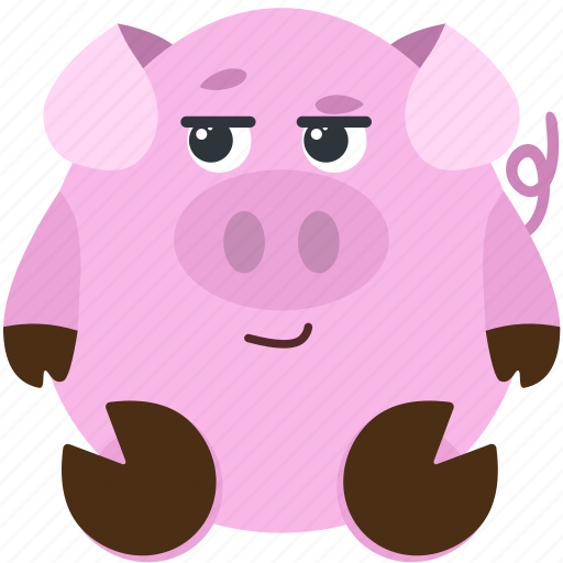 Animal, emoji, emoticon, emotion, pig, smirk icon - Download on Iconfinder