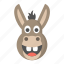 donkey, animal, ass, democrat, emoji, jackass 