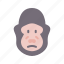 gorilla, animal, face, avatar, nature 