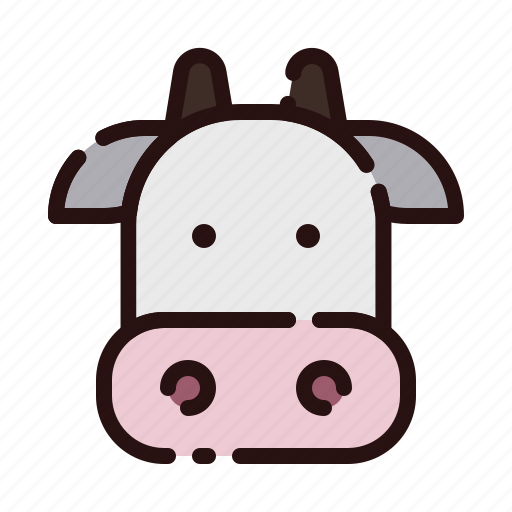 Animal, cartoon, cow, farm, fauna, herbivore, zoo icon - Download on Iconfinder