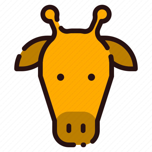 Animal, cartoon, fauna, giraffe, head, herbivore, zoo icon - Download on Iconfinder