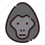 animal, cartoon, fauna, gorilla, herbivore, monkey, zoo 