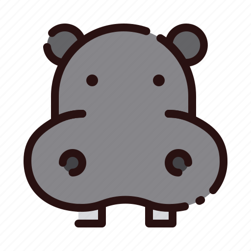 Animal, cartoon, fauna, herbivore, hippo, hippopotamus, zoo icon - Download on Iconfinder