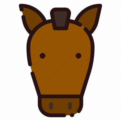 Animal, cartoon, farm, fauna, herbivore, horse, zoo icon - Download on Iconfinder
