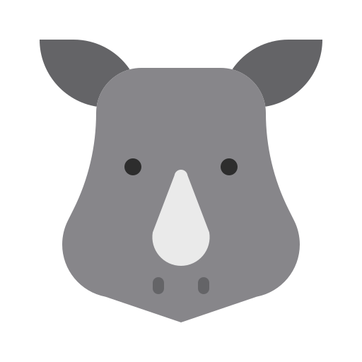 Animal, cartoon, fauna, herbivore, rhino, rhinoceros, zoo icon - Free download