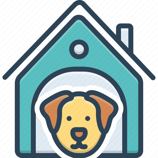 Adorable, animal, cheerful, dog, dog home, dog in kennel, kennel icon - Download on Iconfinder