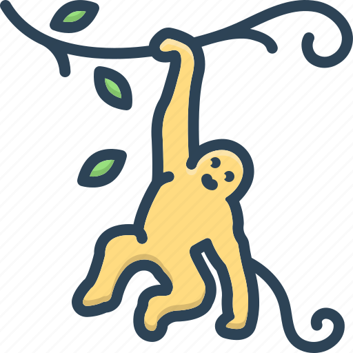 Animal, branch, dangle, hang, jungle, monkey, monkey on tree icon - Download on Iconfinder