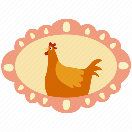Chicken, picture, frame, farm, hen, hanging frame, decoration icon - Download on Iconfinder