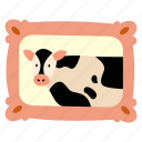 cow, photo, frame, farm, portrait, gallery, decoration