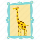 giraffe, frame, safari, zoo, portrait, gallery, decoration