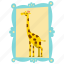 giraffe, frame, safari, zoo, portrait, gallery, decoration 