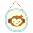 monkey, photo, frame, zoo, hanging frame, gallery, decoration