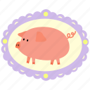 pig, farm, piglet, gallery, wall frame, decoration, picture frame