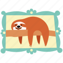 sloth, frame, zoo, lazy, furniture, hanging frame, decoration