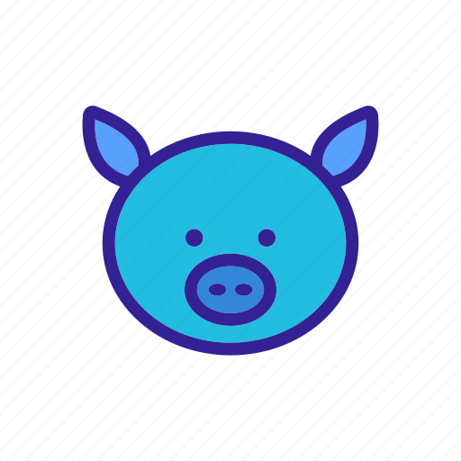 Animal, animals, contour, farm, pig, pork, white icon - Download on Iconfinder