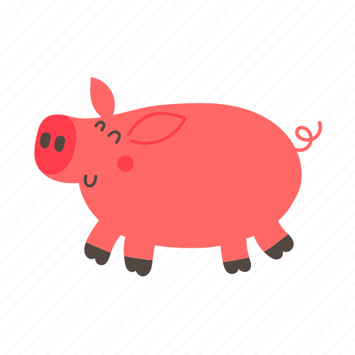 Pig, cute, animal, pet, pink, happy, smiley icon - Download on Iconfinder