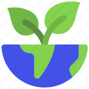 plant, growing, from, earth, planet