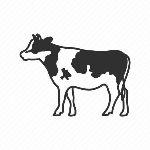 Black and white cow, cow, dairy, four legged animal, mammal, milk, emoji icon - Download on Iconfinder