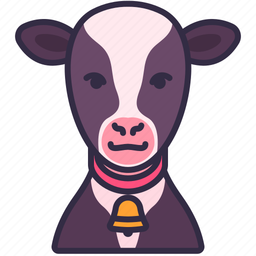 Cow, milk, farm, pet, animal, character, bell icon - Download on Iconfinder