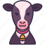 cow, milk, farm, pet, animal, character, bell 