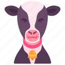 cow, milk, farm, pet, animal, character, bell