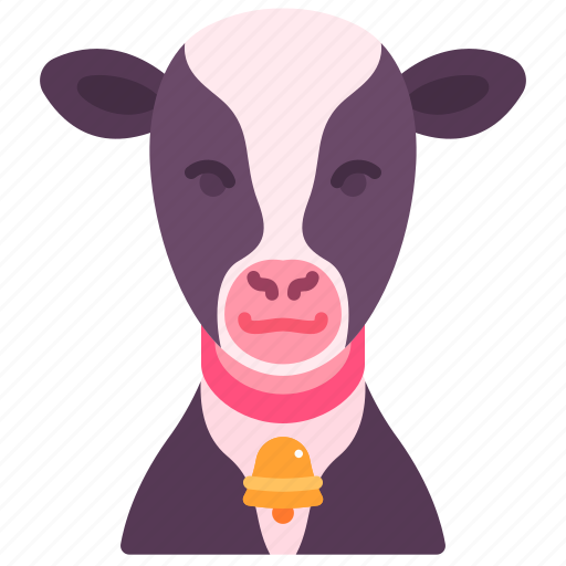 Cow, milk, farm, pet, animal, character, bell icon - Download on Iconfinder