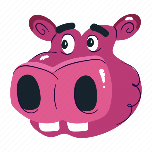 Hippopotamus, hippo, amphibious, animal, river horse sticker - Download on Iconfinder