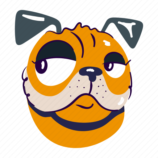 Bulldog, hound, dog, pooch, dog face sticker - Download on Iconfinder