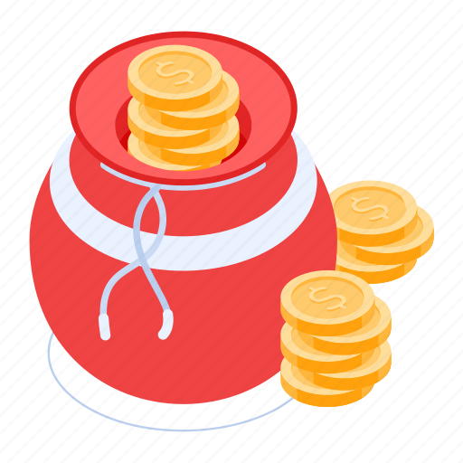 Money sack, money bag, money pouch, cash bag, dollar coins icon - Download on Iconfinder