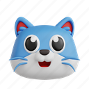 cat, 3d icon, 3d illustration, 3d render, cartoon, animal emoji, emoji, animoji 