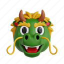 dragon, 3d icon, 3d illustration, 3d render, cartoon, animal emoji, emoji, animoji 