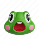 frog, 3d icon, 3d illustration, 3d render, cartoon, animal emoji, emoji, animoji 