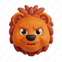 lion, 3d icon, 3d illustration, 3d render, cartoon, animal emoji, emoji, animoji 
